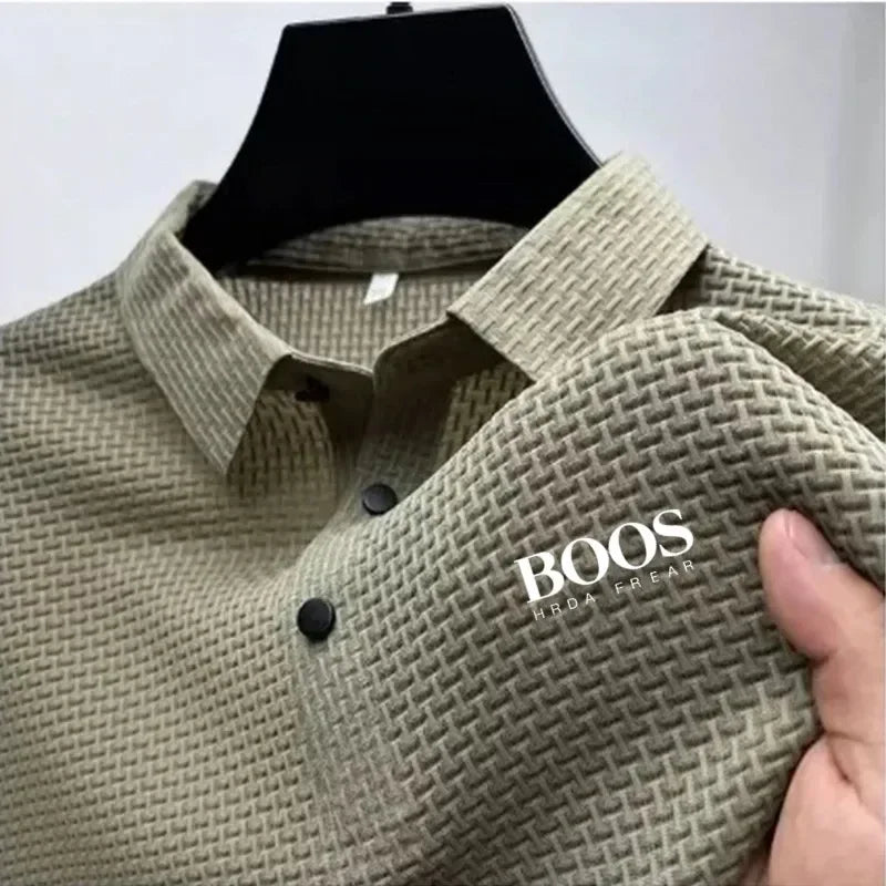 High-quality men's short-sleeved T-shirt, comfortable and refreshing breathable Polo shirt, for business and casual wear