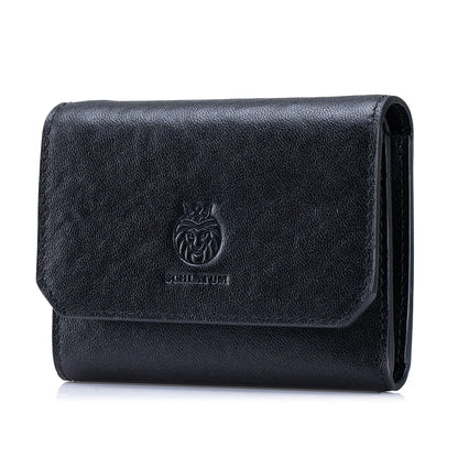 Genuine Leather Wallet for Men Minimalist Tri-Fold Purse with RFID Protection  Zipper Coin Pocket  Credit Card Slots