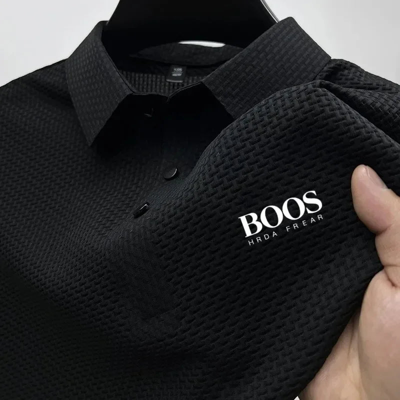 High-quality men's short-sleeved T-shirt, comfortable and refreshing breathable Polo shirt, for business and casual wear