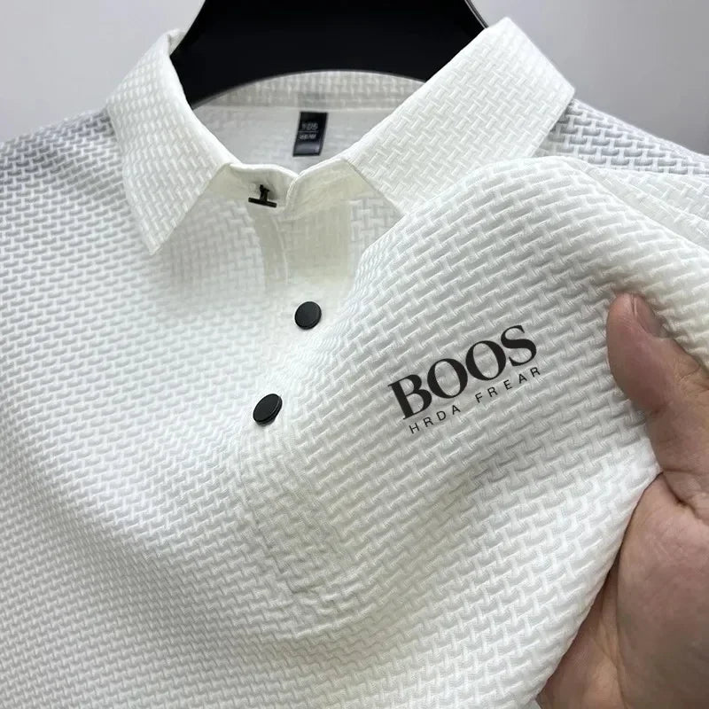 High-quality men's short-sleeved T-shirt, comfortable and refreshing breathable Polo shirt, for business and casual wear